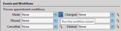 Events and Workflows Editor to add a Stack